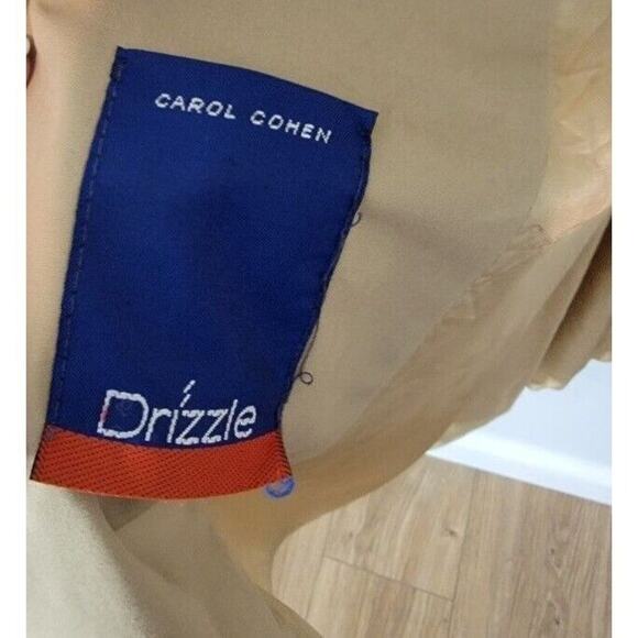 VTG Carol Cohen Trench Coat Women's Longline Drizzle Small Khaki Tan Union Made - Picture 2 of 12